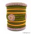 Olive Green with Gold Combination Grand Kada Bridal Silk Thread Bangle Set