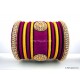 Magenta  with Gold Combination Grand Kada Bridal Silk Thread Bangle Set