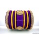 Violet with Gold Combination Grand Kada Bridal Silk Thread Bangle Set Violet with Gold Combination Grand Kada Bridal Silk Thread Bangle Set
