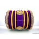 Violet with Gold Combination Grand Kada Bridal Silk Thread Bangle Set