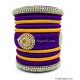 Violet with Gold Combination Grand Kada Bridal Silk Thread Bangle Set