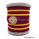 Maroon with Gold Combination Grand Kada Bridal Silk Thread Bangle Set