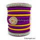 Purple with Gold Combination Grand Kada Bridal Silk Thread Bangle Set Purple with Gold Combination Grand Kada Bridal Silk Thread Bangle Set