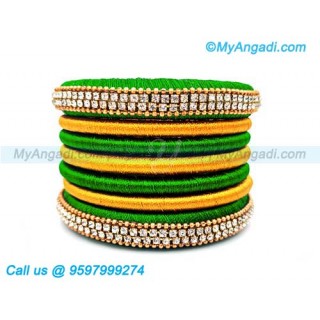 Lime Green Silk Thread Bangles