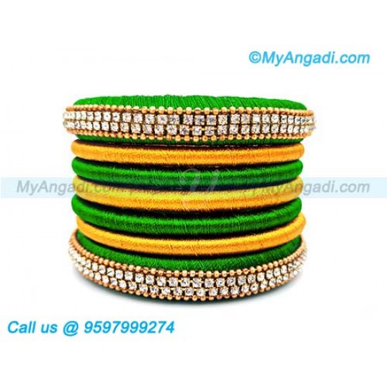 Lime Green Silk Thread Bangles Lime Green Silk Thread Bangles