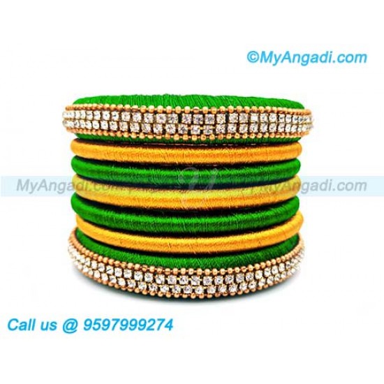 Lime Green Silk Thread Bangles