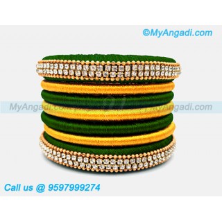 Dark Green Silk Thread Bangles