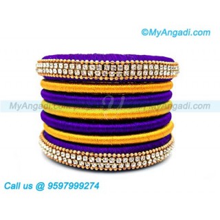 Violet Colour Silk Thread Bangles