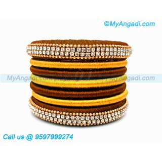 Kakki Colour Silk Thread Bangles