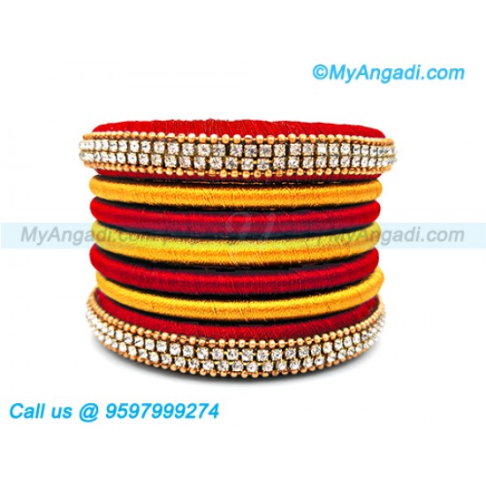 Red Colour Silk Thread Bangles Red Colour Silk Thread Bangles