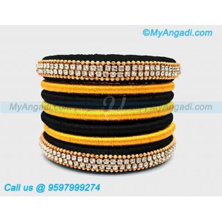 Black colour silk thread bangles