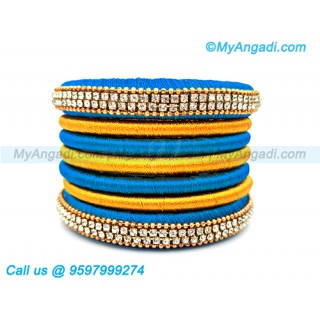 Blue Colour Silk Thread Bangles