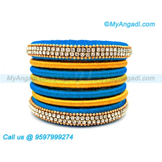 Blue Colour Silk Thread Bangles Blue Colour Silk Thread Bangles