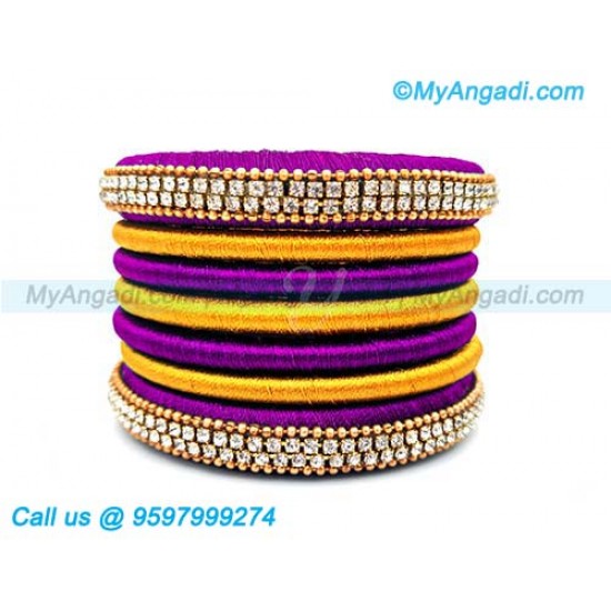 Purple Colour Silk Thread Bangles