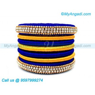 Royal Blue Colour Silk Thread Bangles