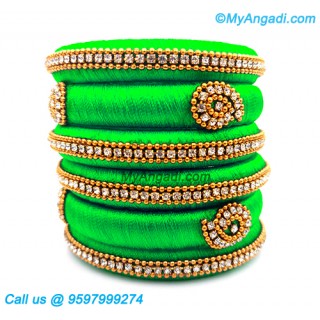 Lime Green Silk Thread Bangles