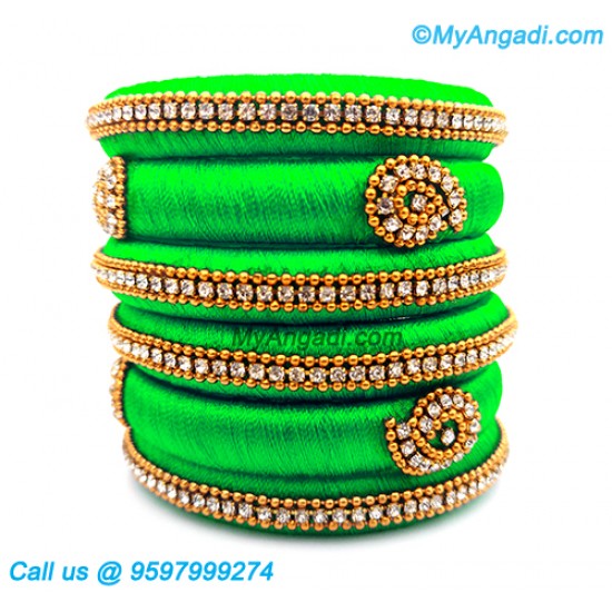 Lime Green Silk Thread Bangles