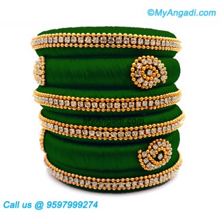 Dark Green Silk Thread Bangles