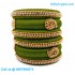 Olive Green Colour Silk Thread Bangles