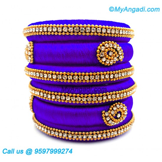 Violet Colour Silk Thread Bangles