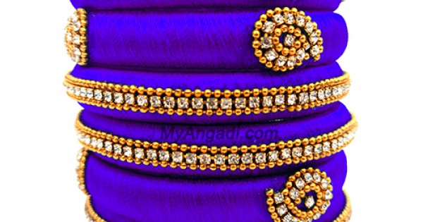 Violet color on sale silk thread bangles