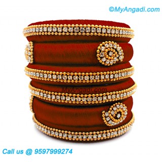 Maroon Colour Silk Thread Bangles