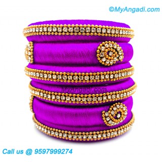 Purple Colour Silk Thread Bangles