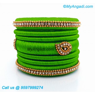 Lime Green Silk Thread Bangles