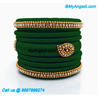 Dark Green Silk Thread Bangles