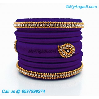 Violet Colour Silk Thread Bangles
