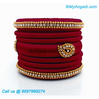 Maroon Colour Silk Thread Bangles