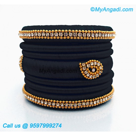 Black colour Silk Thread Bangles