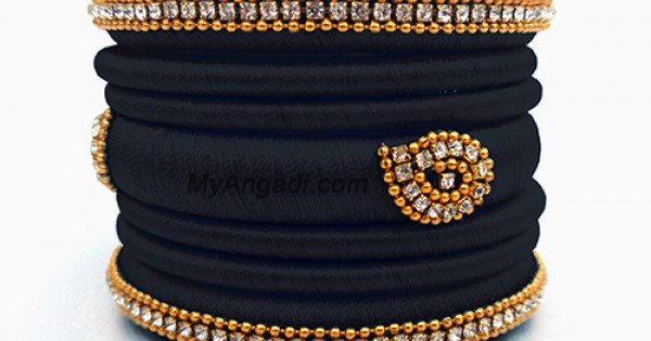 Black colour Silk Thread Bangles
