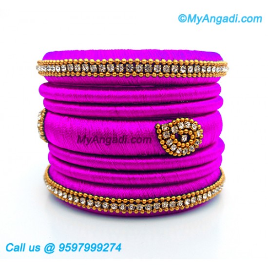 Purple Colour Silk Thread Bangles