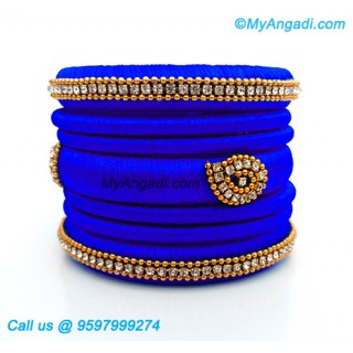 Royal Blue Colour Silk Thread Bangles