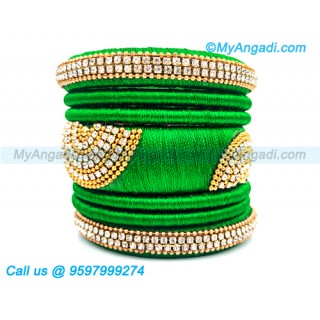 Lime Green Silk Thread Bangles