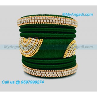 Dark Green Silk Thread Bangles