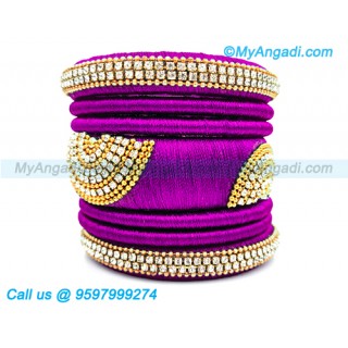 Purple Colour Silk Thread Bangles