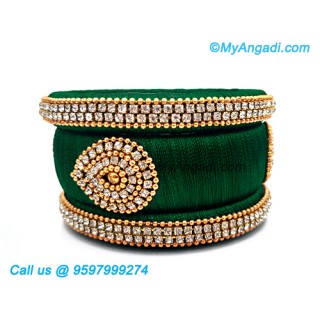 Dark Green Silk Thread Bangles