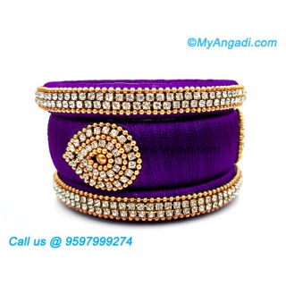 Violet Colour Silk Thread Bangles