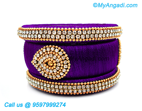 Violet color on sale silk thread bangles