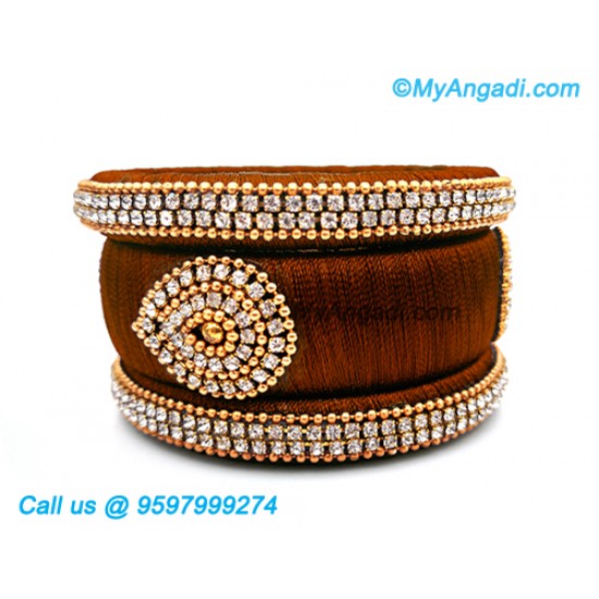 Kakki Colour Silk Thread Bangles