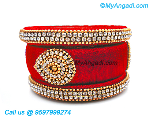 Red colour silk thread bangles deals