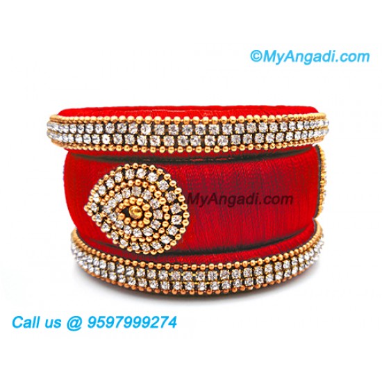 Red Colour Silk Thread Bangles