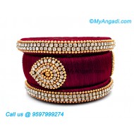Maroon Colour Silk Thread Bangles