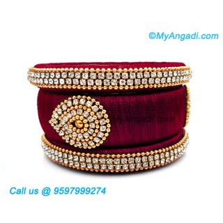 Maroon Colour Silk Thread Bangles