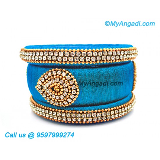 Blue Colour Silk Thread Bangles