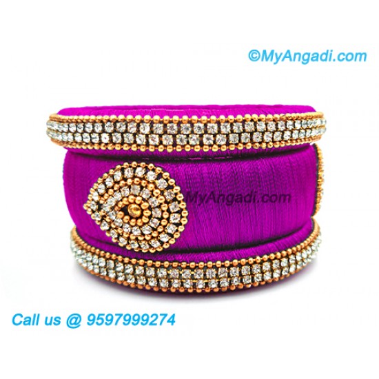 Purple Colour Silk Thread Bangles