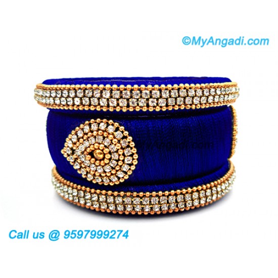 Royal Blue Colour Silk Thread Bangles