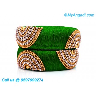 Lime Green Silk Thread Bangles